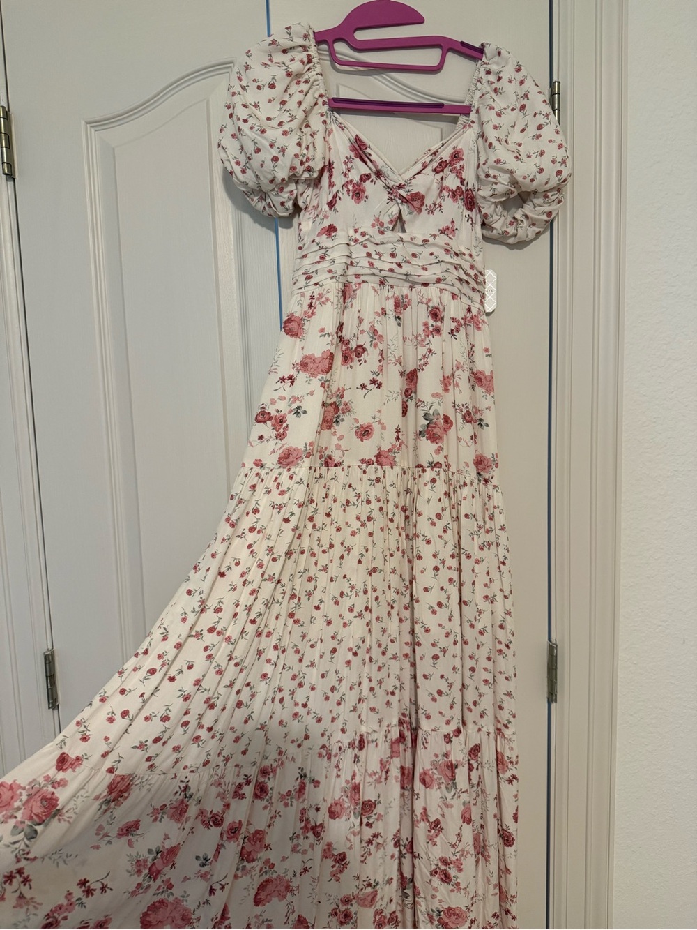 NWT Altar’d State Solana Floral Maxi Dress in Cream and Pink Size S - Picture 4 of 4